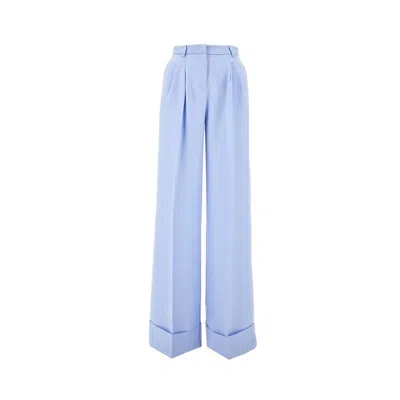 The Andamane Nathalie Cuffed Tech Satin Maxi Pants In Blue