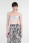 The Andamane Fitted Tulle Bralette Top With Rhinestone Accents