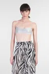 The Andamane Fitted Tulle Bralette Top With Rhinestone Accents