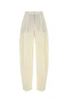 The Andamane Gabardine Trousers With Back Pockets And Pleated Design In Neutral