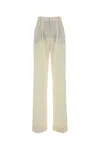 The Andamane Ivory Stretch Gabardine Palazzo Pant In White
