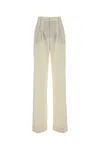 The Andamane Stretch Gabardine Palazzo Trousers Featuring Pleats In Neutral