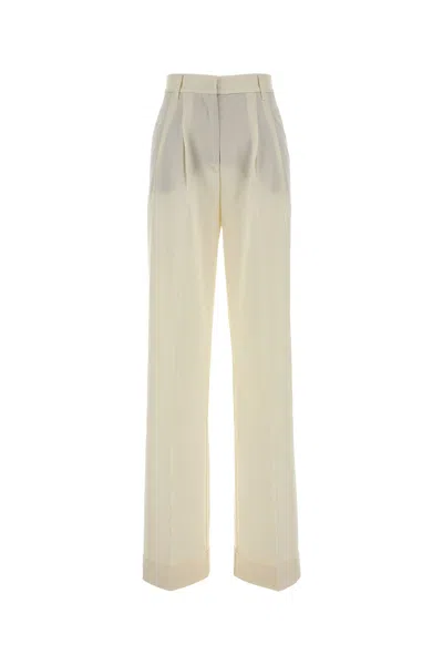 THE ANDAMANE THE ANDAMANE IVORY STRETCH GABARDINE PALAZZO PANT