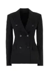 The Andamane Stretch Polyester Blazer With Button Detailing In Black