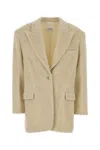 The Andamane Tailored Blend Coat Featuring Notched Lapels In Neutral