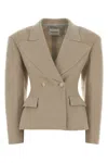 The Andamane Tailored Wool Blazer Structured Shoulders In Neutral