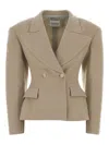 The Andamane Tailored Wool Blazer Structured Shoulders In Neutral