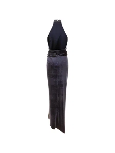 The Andamane Jessie Velvet-effect Maxi Dress In Blue