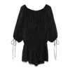 The Andamane Cotton Playsuit In Black