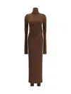 The Andamane Tessa Turtleneck Open-back Jumpsuit In Brown