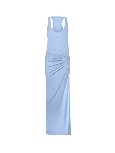 The Andamane Maxi Racerback-knotted Dress In Blue