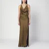 The Andamane Kaki Dress With An Open Back In Green