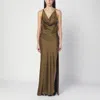 The Andamane Kaki Dress With An Open Back In Green