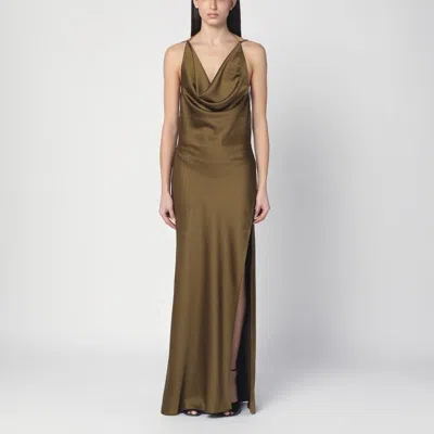 THE ANDAMANE KAKI DRESS WITH AN OPEN BACK
