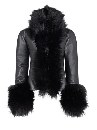 The Andamane `kasia` Faux Fur` Jacket In Black