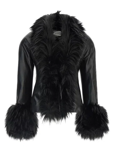 The Andamane Faux Fur Kasia Jacket In Black