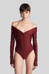 The Andamane Kendall Body In Bordeaux Polyamide In Red