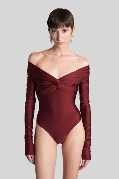 The Andamane Kendall Body In Bordeaux Polyamide In Red