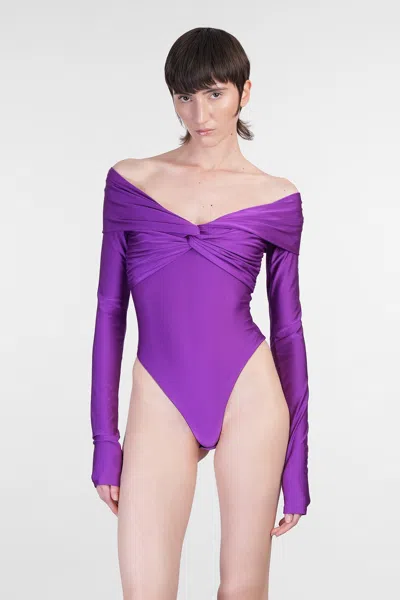 The Andamane Kendall Bodysuit Body In Viola Polyamide In Purple