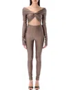 The Andamane Strapless Jumpsuit In Beige