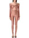The Andamane Cut-out Fitted Jumpsuit Knot Detail In Phard