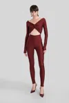 The Andamane Kendall Jumpsuit In Bordeaux Polyamide In Burgundy