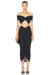 The Andamane Kendall Summer Stretch Jersey Midi Dress In Black