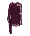 The Andamane Lace Cape Dress In Purple