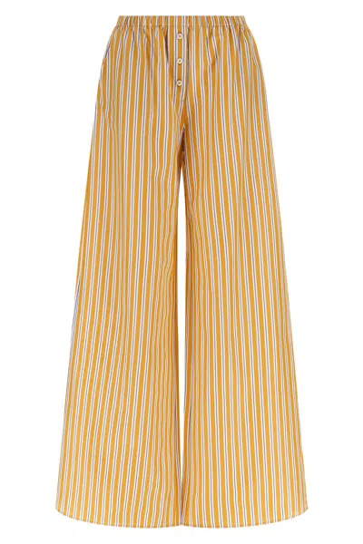 The Andamane Lana Striped Trousers In Brown