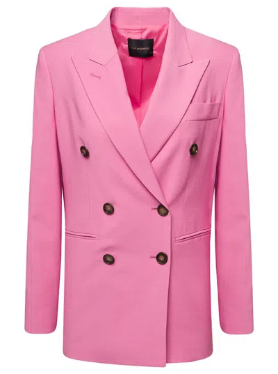 THE ANDAMANE 'LAVINIA' PINK DOUBLE-BREASTED JACKET IN VISCOSE WOMAN