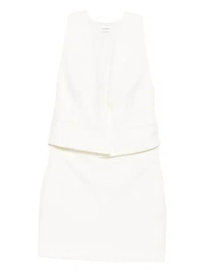 The Andamane Layered Sleeveless Dress In White