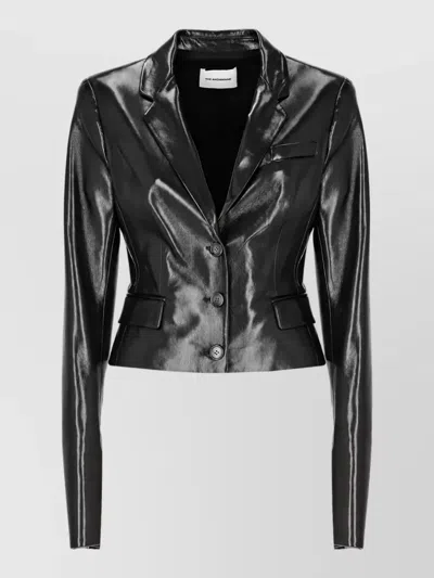 The Andamane Leather Single Breasted Coat In Black