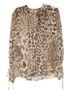 The Andamane Leopard-print Blouse In Brown