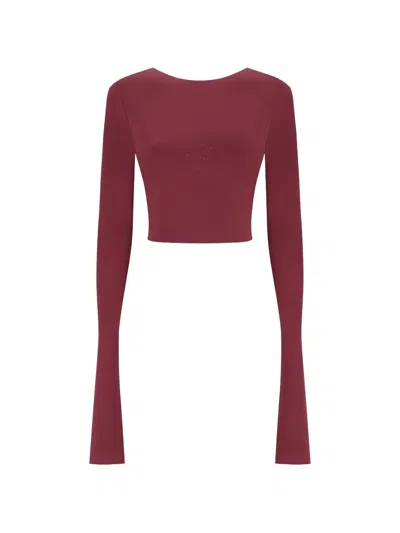 The Andamane Lia Open-back Crop Top In Red