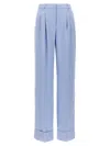 The Andamane Ide-leg Cady Pants With Darts In Light Blue