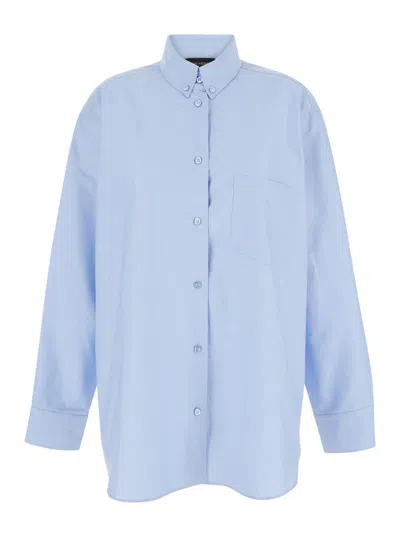 The Andamane Light Blue Shirt With Buttons In Cotton Blend Woman