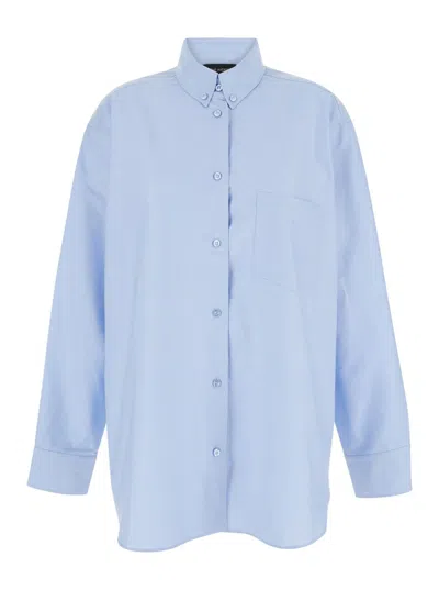 The Andamane Light Blue Shirt With Buttons In Cotton Blend Woman
