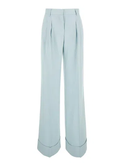 The Andamane Light Blue Straight Pants With Pinces