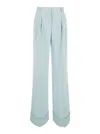 The Andamane Light Blue Straight Pants With Pinces In Line Blend In Blue