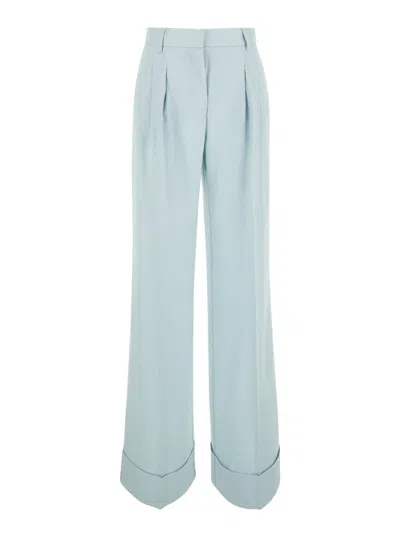 The Andamane Light Blue Straight Pants With Pinces In Line Blend In Multicolor