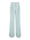 The Andamane Light Blue Straight Pants With Pinces In Line Blend In Blue