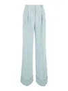 The Andamane Light Blue Straight Pants With Pinces  In Line Blend Woman