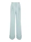 The Andamane Light Blue Straight Pants With Pinces In Line Blend In Blue
