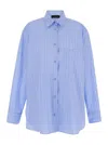 THE ANDAMANE LIGHT BLUE STRIPED SET IN COTTON WOMAN