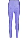 The Andamane Crystal High-waisted Skinny Leggings In Light Purple