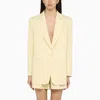 THE ANDAMANE THE ANDAMANE LIGHT YELLOW GUIA SINGLE-BREASTED JACKET IN LINEN BLEND