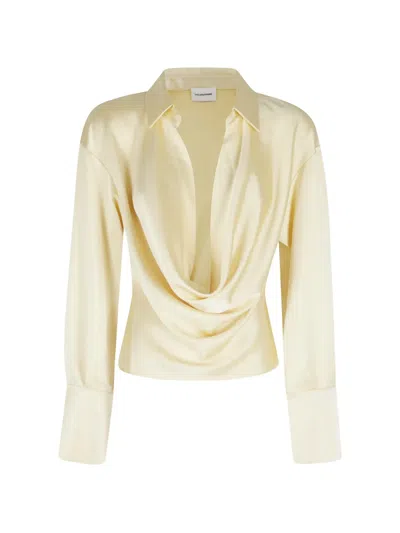 The Andamane Lilia Draped Shirt In Yellow