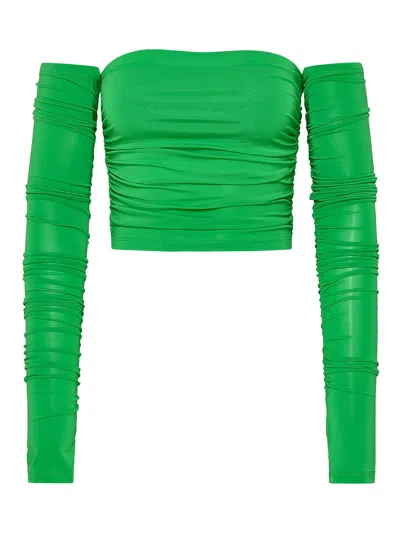 The Andamane Linda Top In Green Viscose Blend