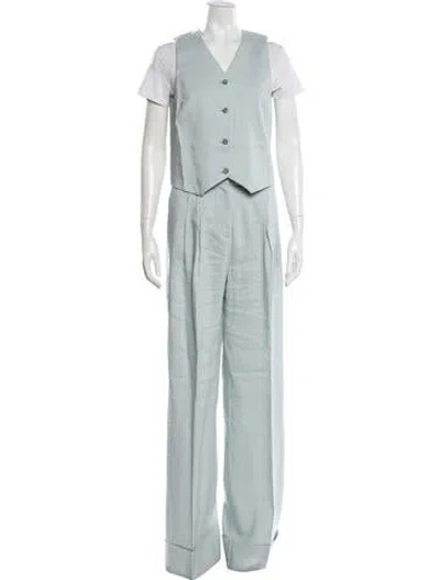 Pre-owned The Andamane Linen Pant Set In Blue