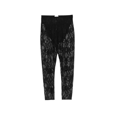 The Andamane Loli Lace-panelled Cropped Trousers In Black